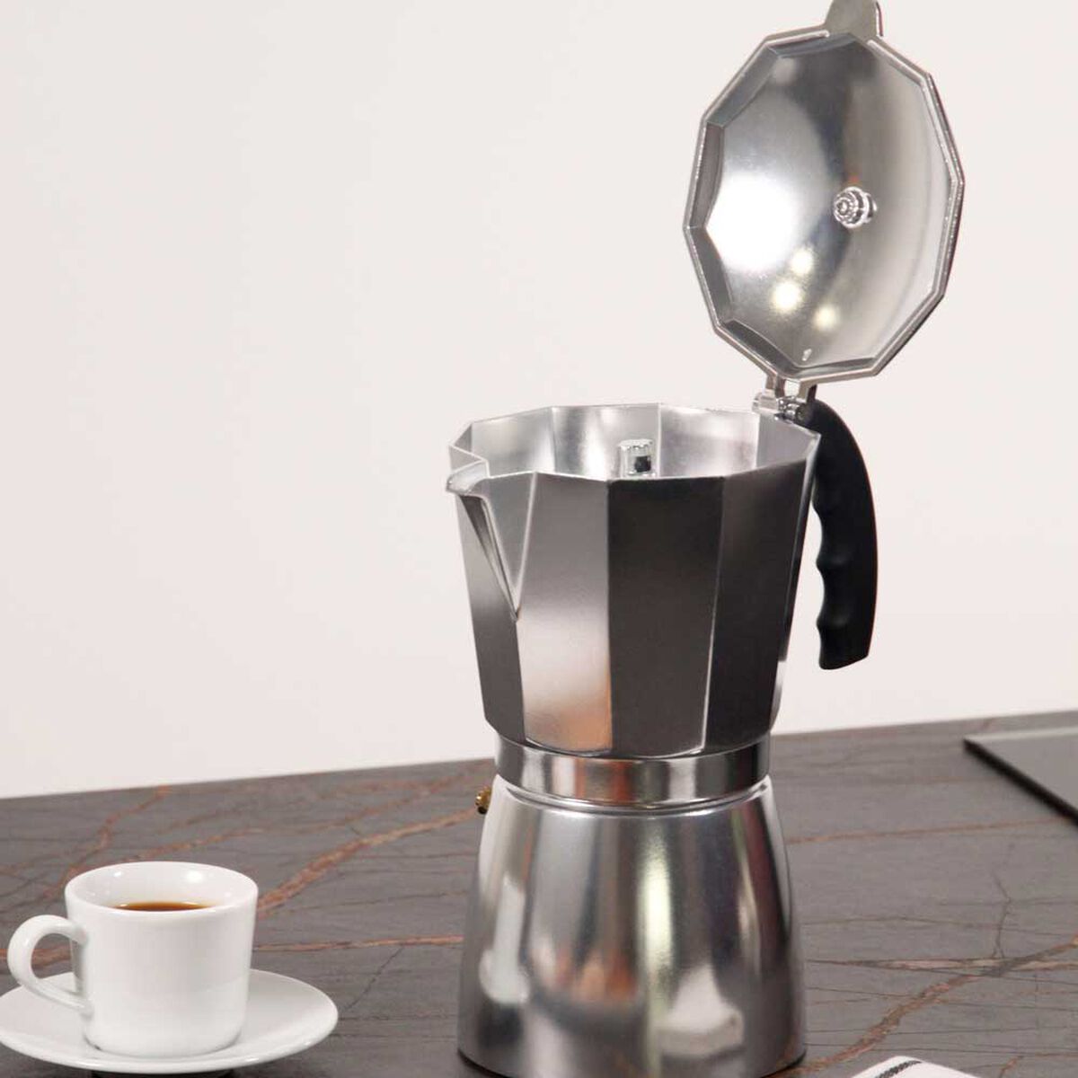 Cafetera Italiana Aluminio Fantuzzi 3 Tazas Luna