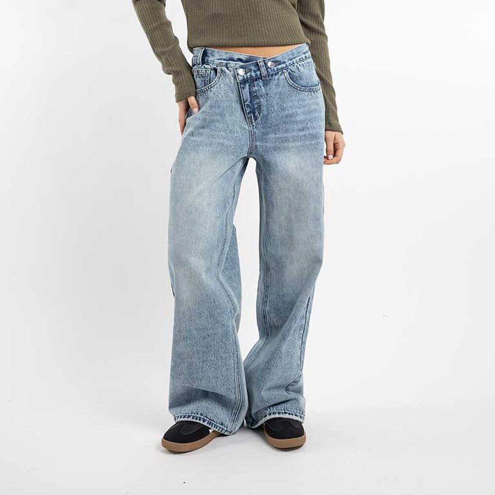 Jeans Wide Leg Cruzado Mujer Icono