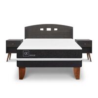 Cama Europea CIC 2 Plazas Ortopedic + Respaldo + 2 Veladores Gales