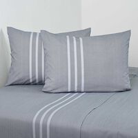 Juego de Sábanas American Family 2 Plazas Trami 144 Hilos Gris