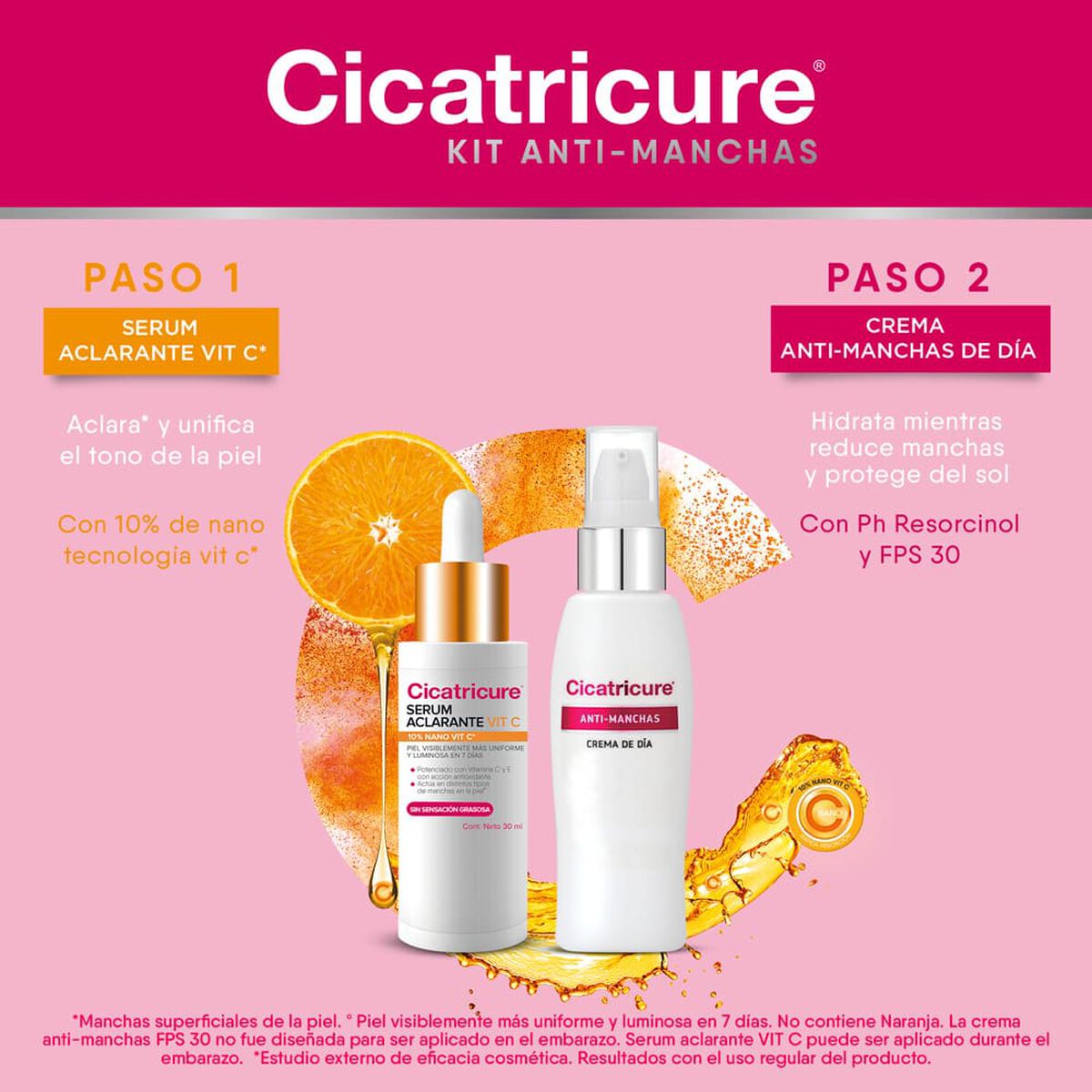 Pack 1 Crema Antimanchas 50 gr + Serum Vitamina C 30 ml Cicatricure