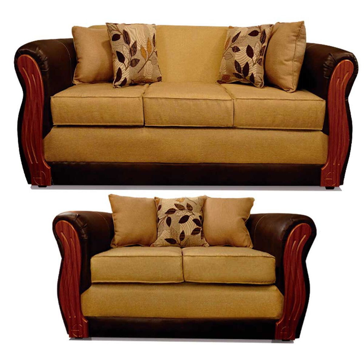 Juego de Living Elegant Detail Girona Sofá 3 Cuerpos + Sofá 2 Cuerpos Beige