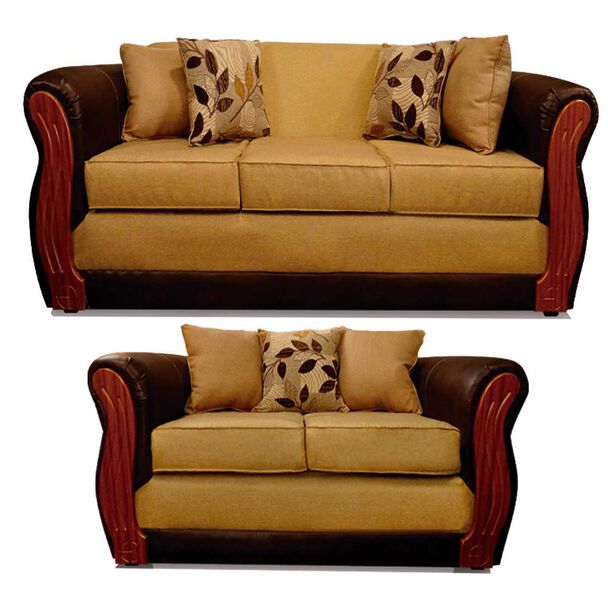 Juego de Living Elegant Detail Girona Sofá 3 Cuerpos + Sofá 2 Cuerpos Beige