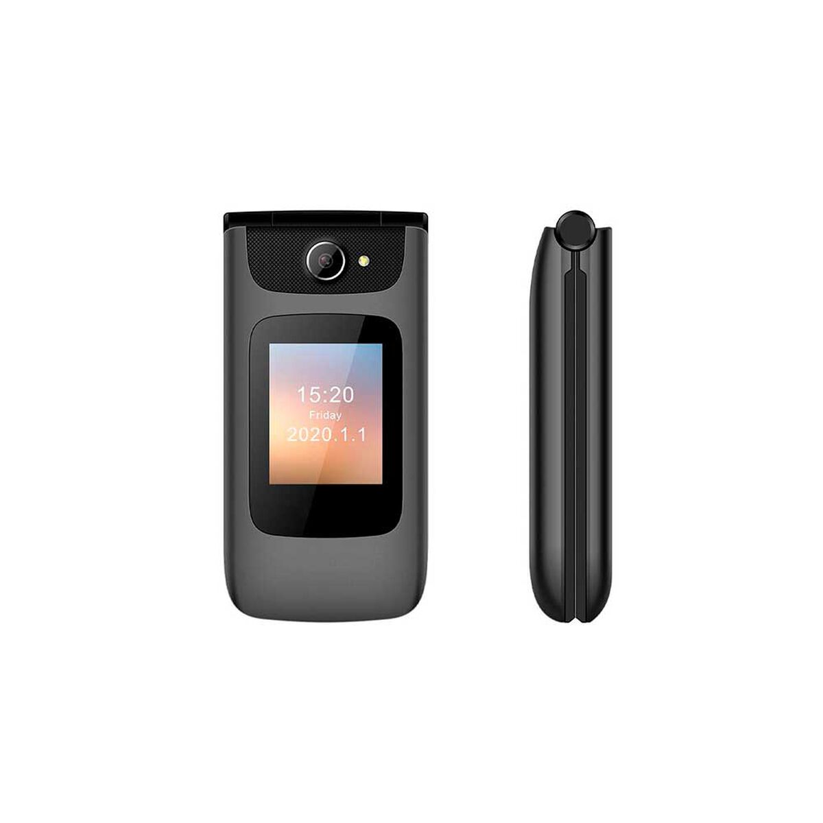 Teléfono Plegable Introtech KXSP-4G-GREY+BLACK Gris con negro