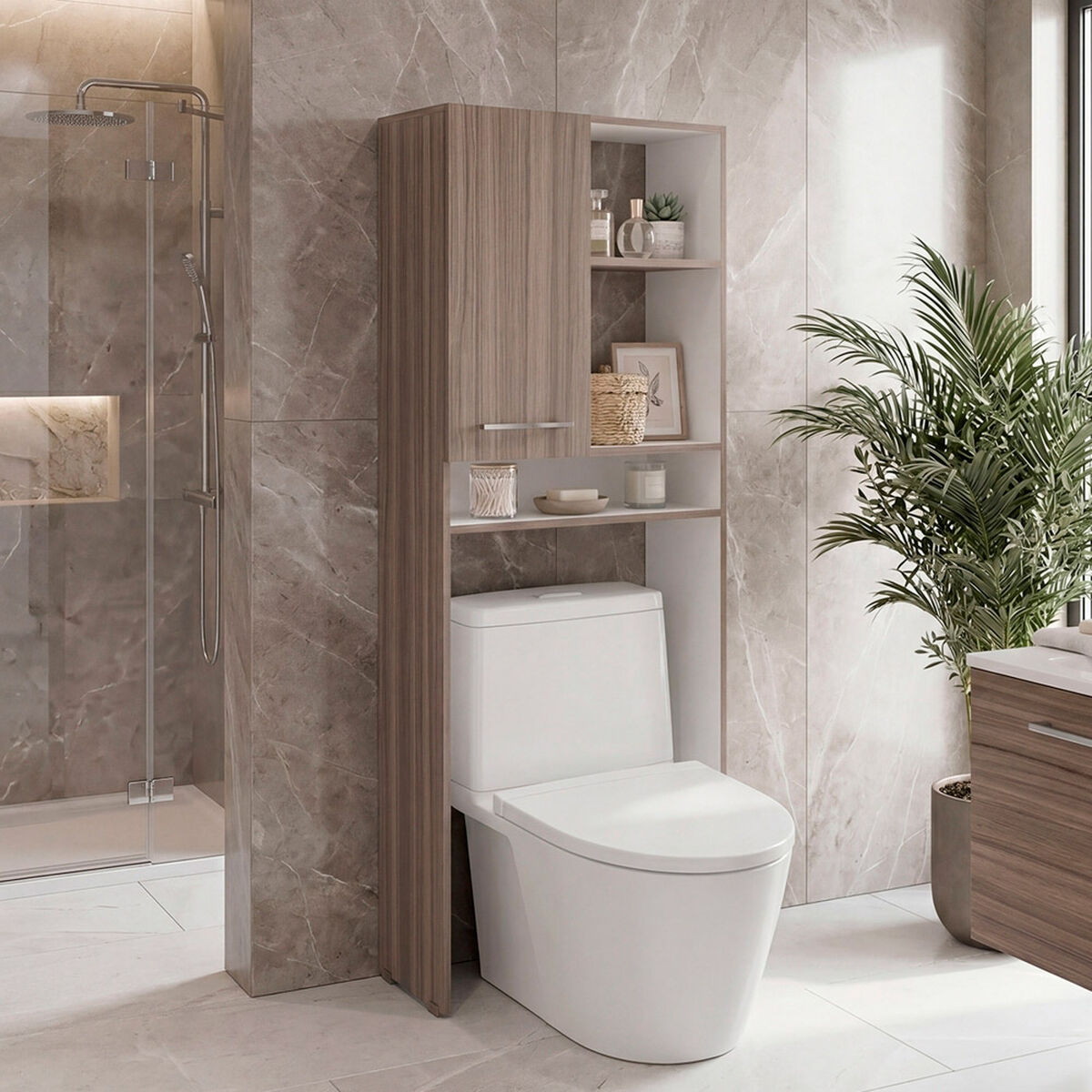 Estante de Ba&ntilde;o Tuhome Bath-26 1 Puerta Avellana Blanco