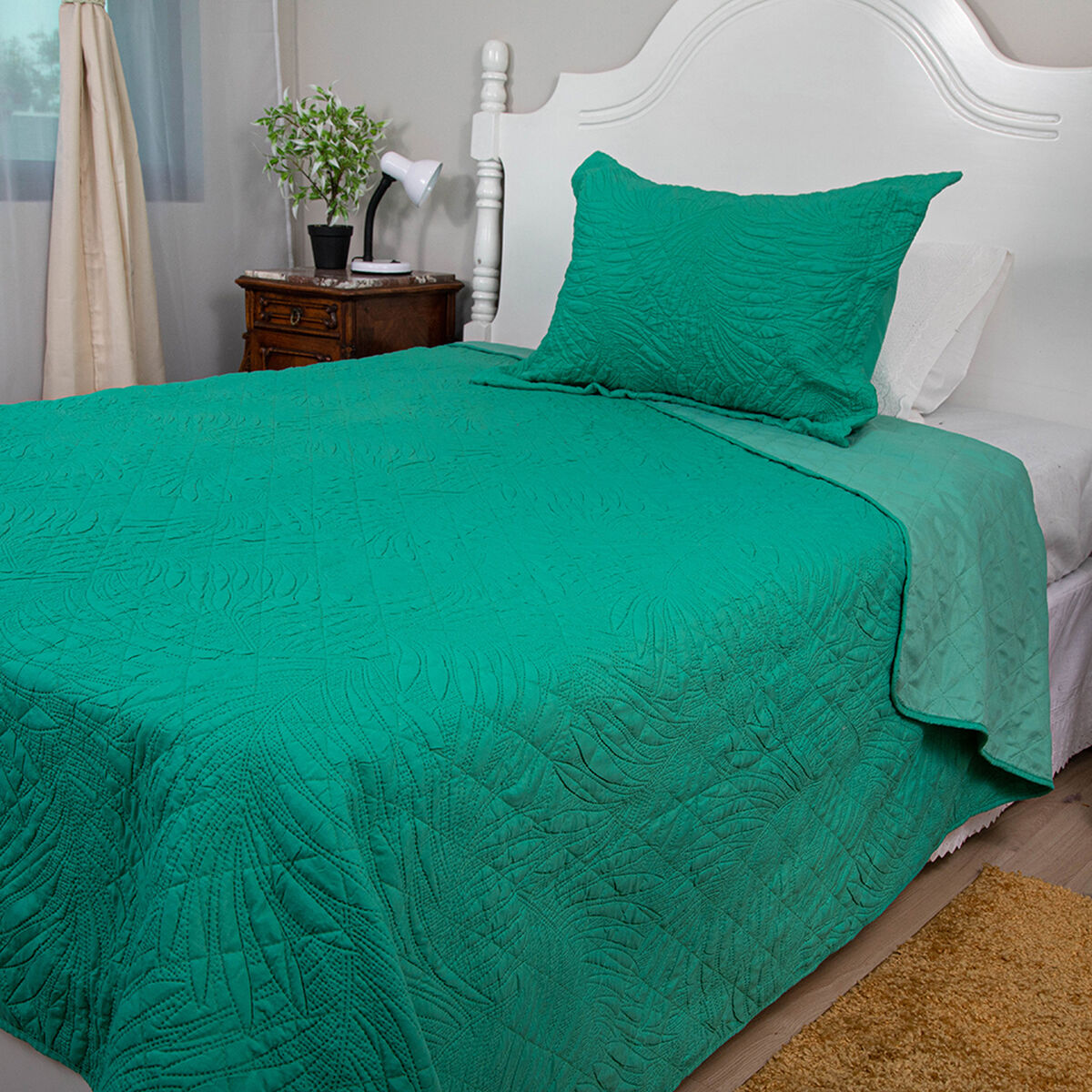 Quilt Doral 1,5 Plazas Turquesa Bubbly