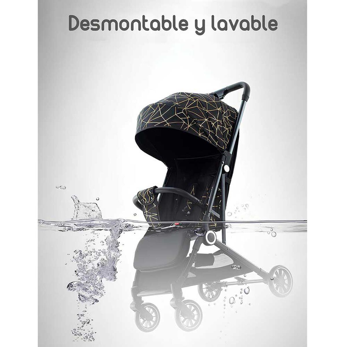 Coche de Paseo Últra Compacto con Accesorios Lubabycas Rosado