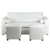 Juego de Living Bodevir Vivo PU 30 Sof&aacute; 3 Cuerpos + Dos Pouf 1 Cuerpo Blanco&nbsp;