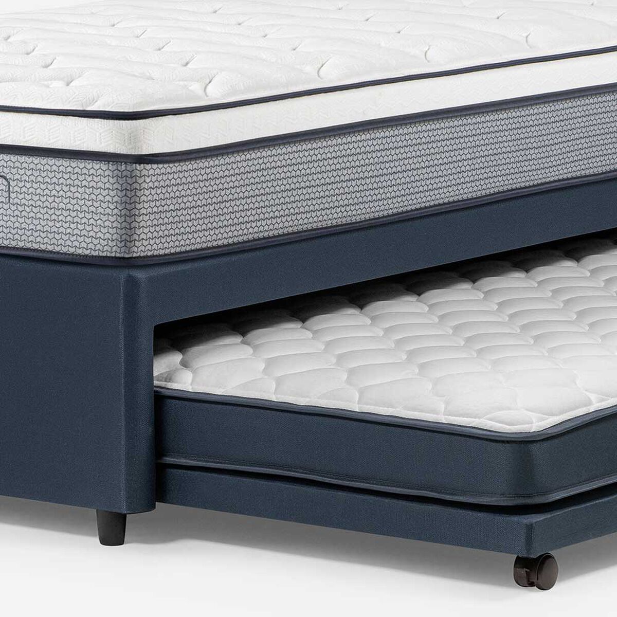 Cama Nido Rosen 1,5 Plazas Indie + Respaldo Maurice Azul