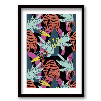 Cuadro Decorativo Retela Tigre Flúor II 70 x 50 cm