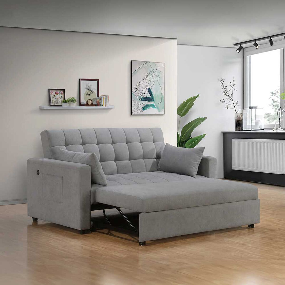 Sofá Cama Celta Luxe 3 Cuerpos Gris