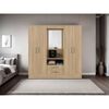 Closet Tuhome Barmine 4 Puertas 2 Cajones Fresno Wengue