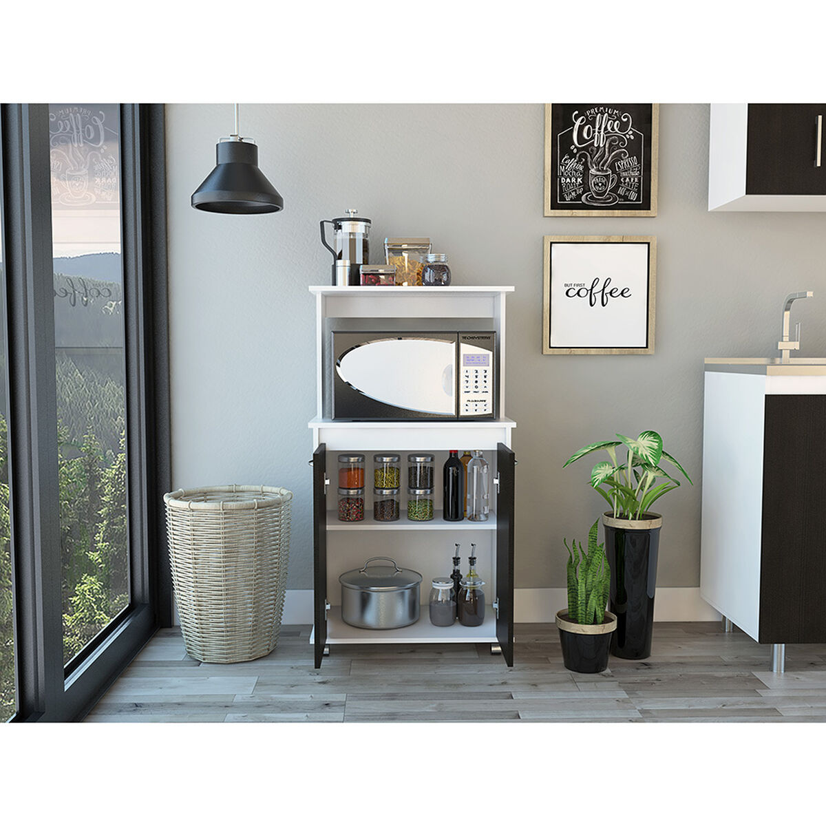 Mueble Microondas TuHome Italia Wengue Blanco