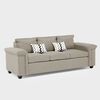 Sofá Mons Sicilia 3 Cuerpos + Dos Pouf 1 Cuerpo Beige