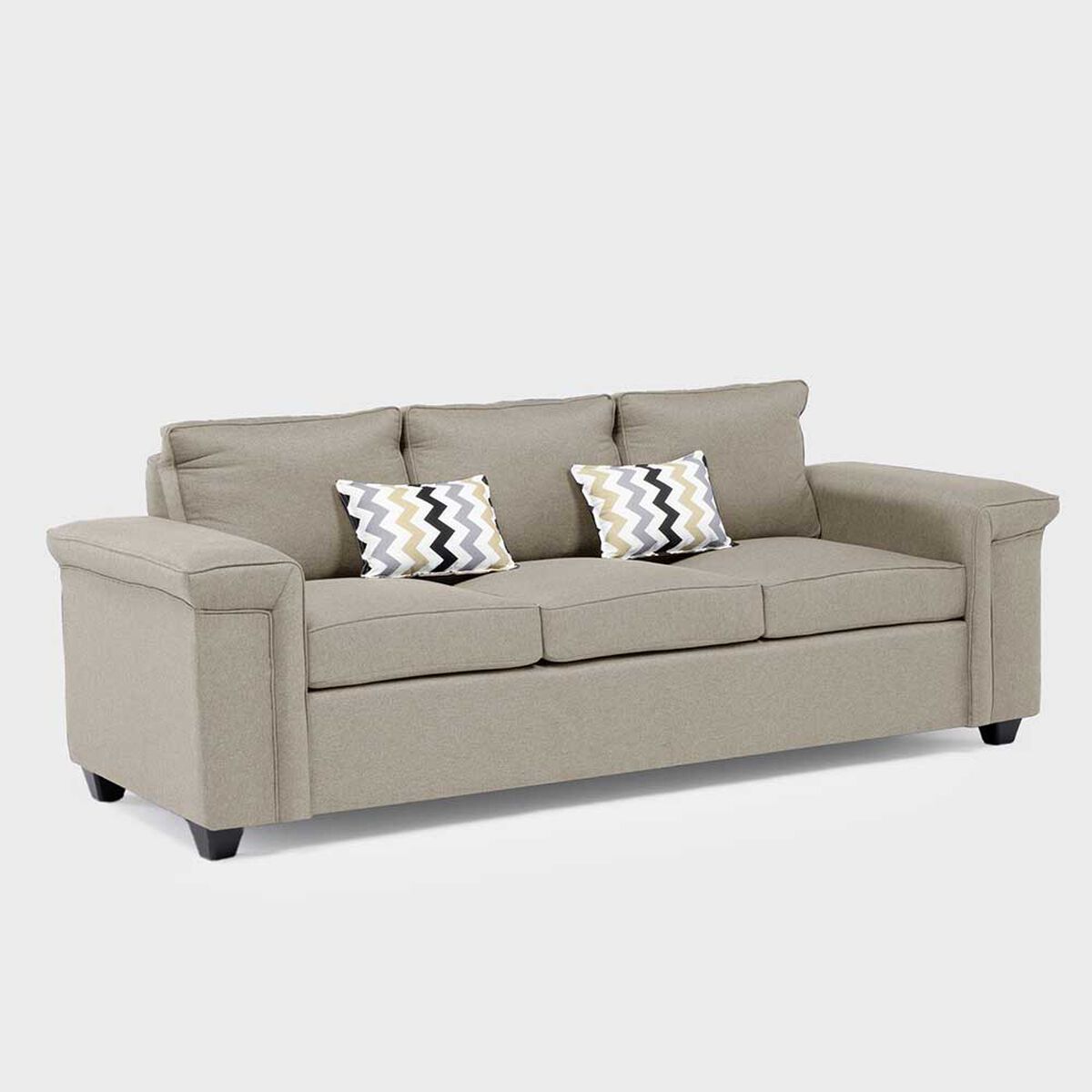 Sofá Mons Sicilia 3 Cuerpos + Dos Pouf 1 Cuerpo Beige