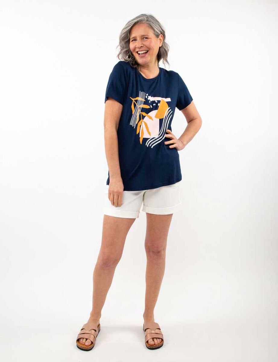 Polera Con Estampado Manga Corta Mujer Portman Club