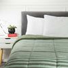 Plumón Coral Sherpa Casanova 2 Plazas Rayas Verde