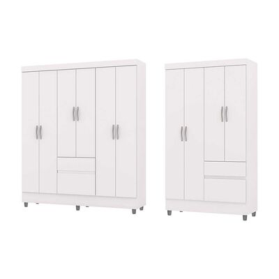 Imagen 1 del producto Combo Closet Vekkahome Americano 6 y 4 Puertas Blanca