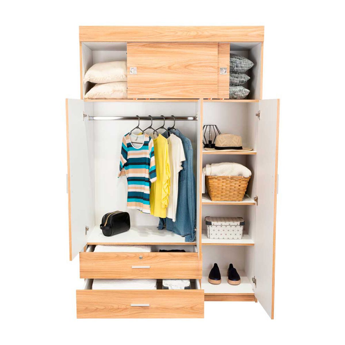 Closet Tuhome Manila 5 Puertas 2 Cajones Duna Blanco