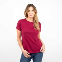 Polera Manga Corta Mujer Portman Club Burdeo, Cafe-Print, Crudo, Denim, Negro