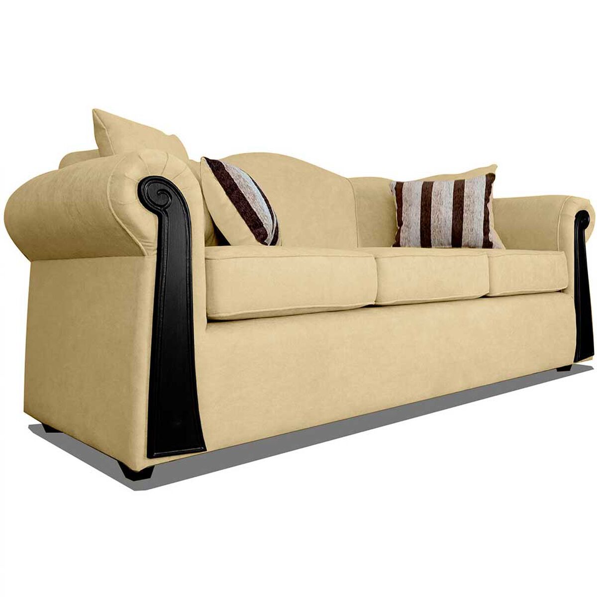 Sofá Elegant Michigan Tela 3 Cuerpos Beige