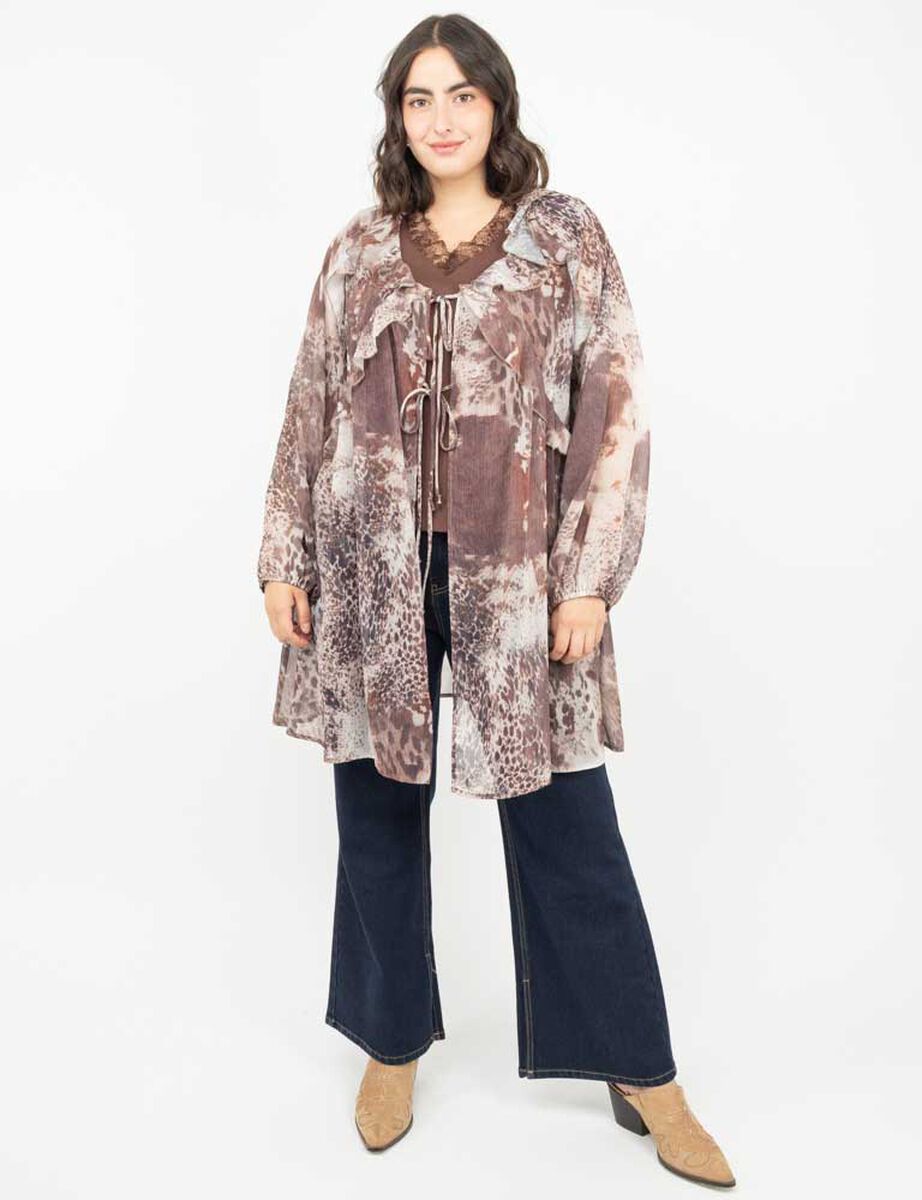 Vestido Corto Transparente Manga Larga Mujer Extralindas