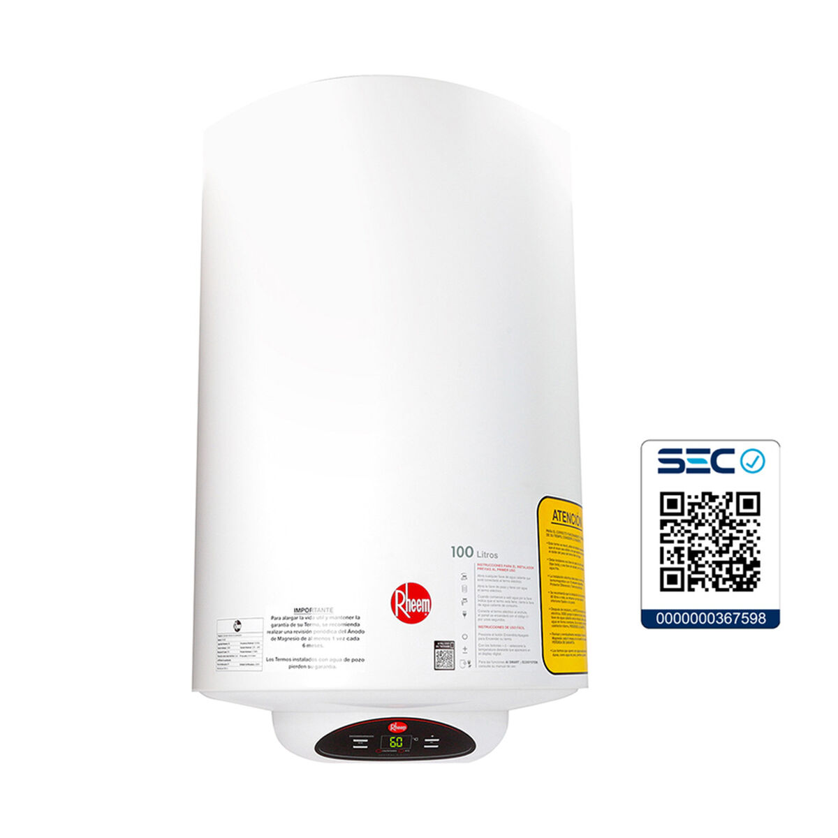 Termo Eléctrico Digital Rheem 100 lts.
