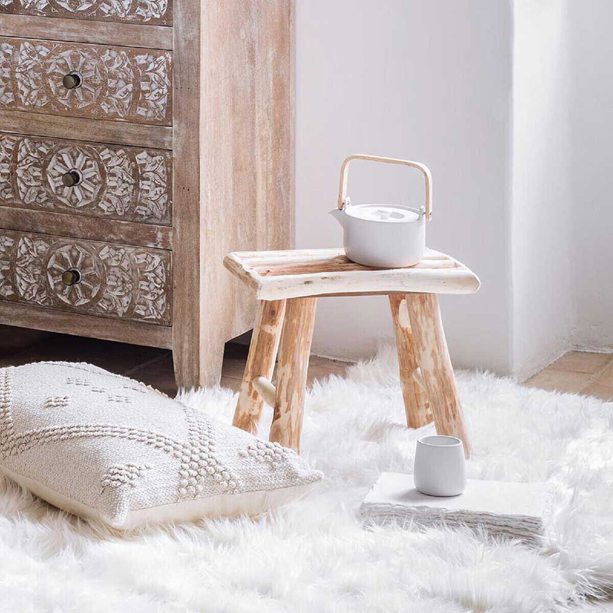 Taburete Madera Atmosphera Woody Natural