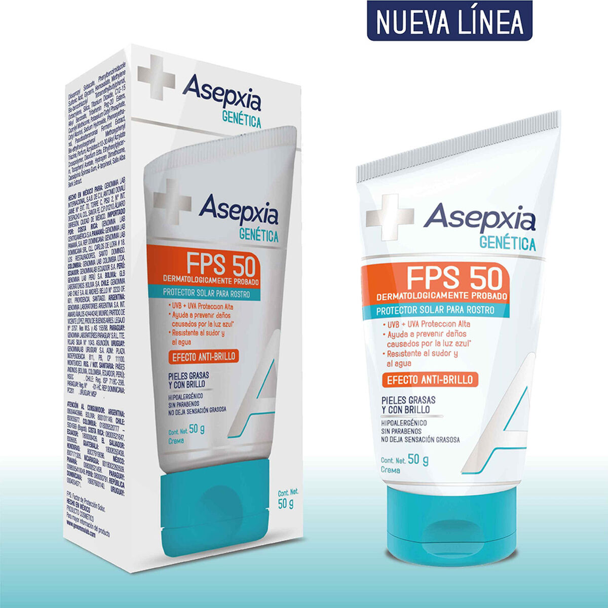Asepxia Gen Protector Solar para Rostro FPS 50 50 gr