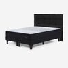 Cama Europea Rosen Base Dividida 2 Plazas Tempo + Respaldo Issey Grafito + C&oacute;moda Baker Grafito