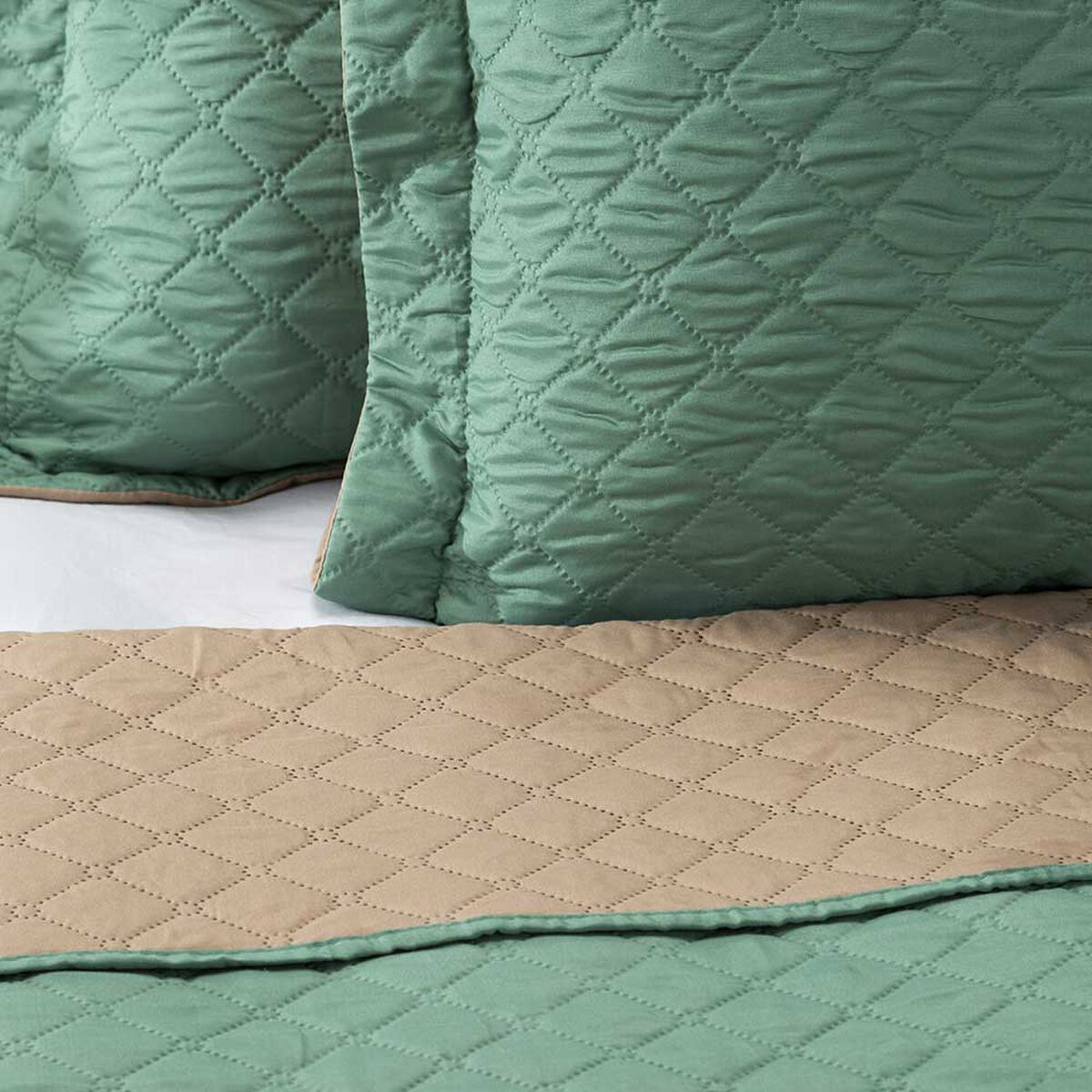 Cubrecama Bicolor Casanova 2 Plazas Verde