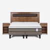 Cama Europea Rosen Base Dividida 2 Plazas New Style 6 + Respaldo + 2 Veladores Ferrara