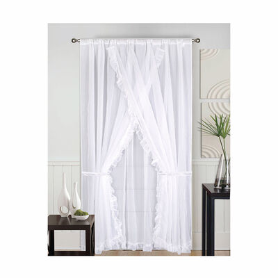 Set Cortinas Velo Romántico Beige Cm 200X220 Beige