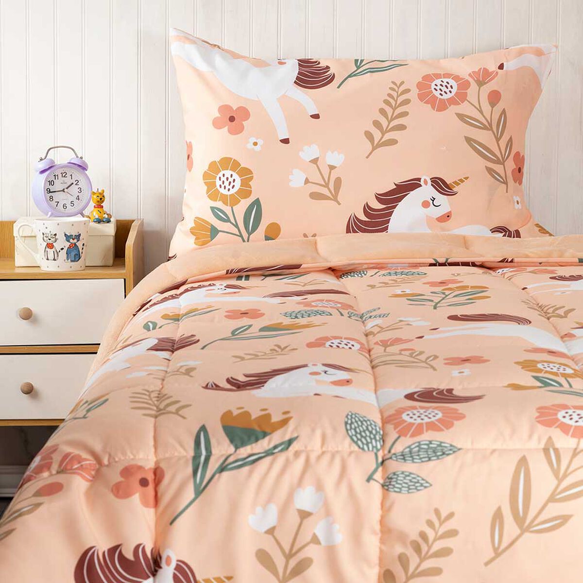 Plumón Back Flannel Casanova Kids 1,5 Plazas Unicorn