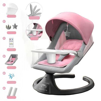 Imagen 1 del producto Mecedora Eléctrica Reclinable Bluetooth Lubabycas Rosada