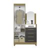Cómoda Vekkahome Capri 4 Cajones 2 Puertas Negro Café