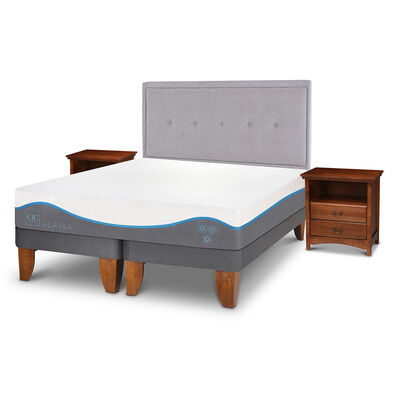 Imagen 2 del producto Cama Europea CIC Base Dividida King Alaska + Respaldo + 2 Veladores