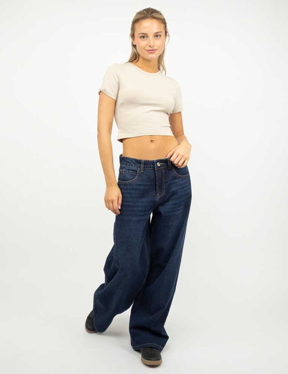 Polera Crop Manga Corta Mujer Icono