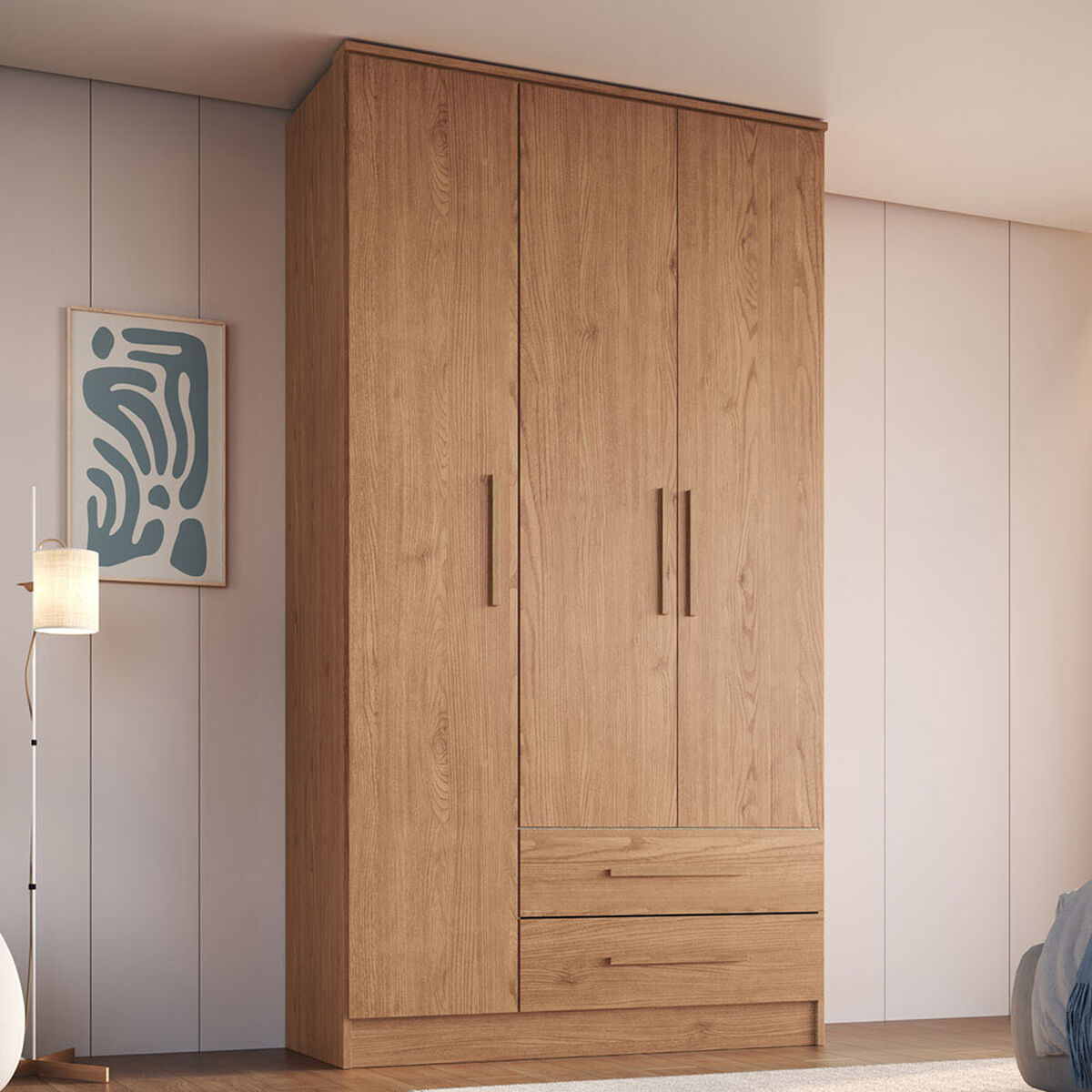 Closet Vekkahome Americano 3 Puertas 2 Cajones Caf&eacute;