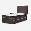 Cama Nido Rosen 1,5 Plazas New Ergo T + Respaldo + Velador Maurice Chocolate