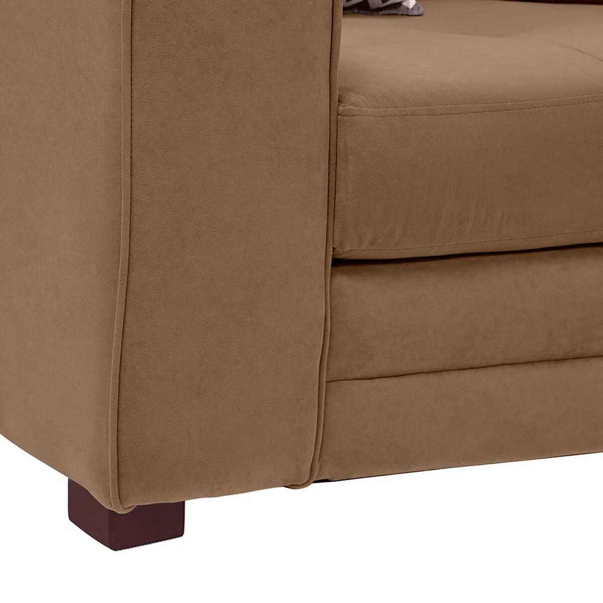 Sof&aacute; Seccional Derecho Living Factory Dubai 5 Cuerpos Chocolate