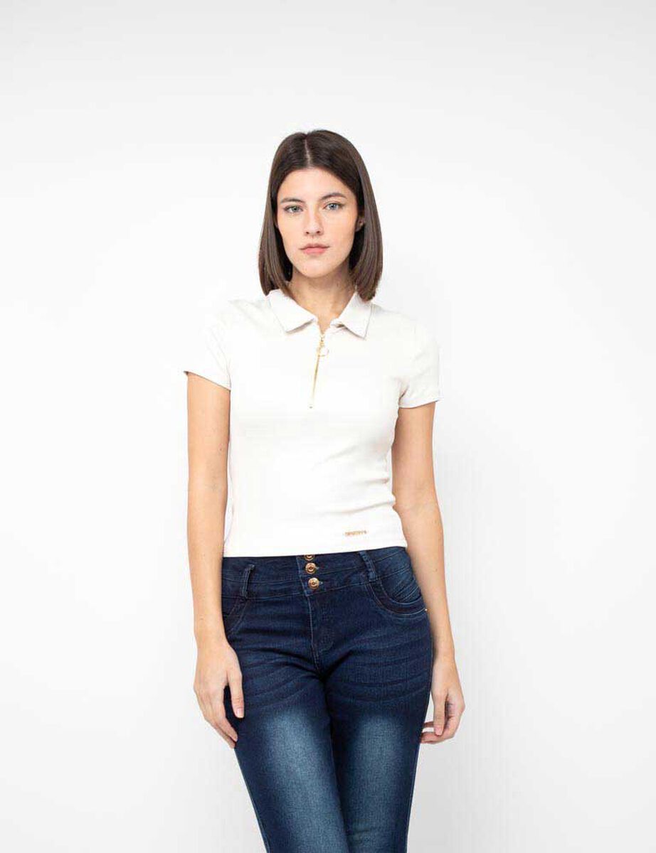 Polera Cuello Manga Corta Mujer  Fiorucci