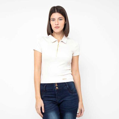 Polera Cuello Manga Corta Mujer  Fiorucci