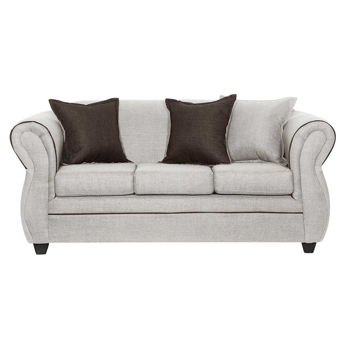 Juego de Living Black Factory Emili Sofá 3 Cuerpos + Dos Sillones 1 Cuerpo Crema
