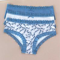 Pack 3 Calzón Pantaleta Intime Azul, Berenjena