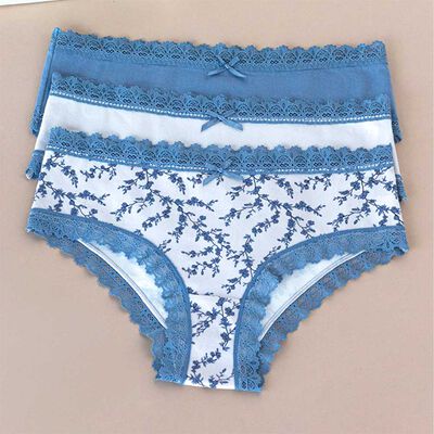 Imagen 1 del producto Pack 3 Calzón Pantaleta Intime Azul, Berenjena