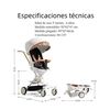 Coche de Paseo 360° 3 En 1 Reclinable Lubabycas Negro