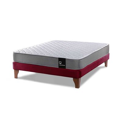 Imagen 1 del producto Cama Europea Latam Home Full Zen Best Tela Velvet Burdeo
