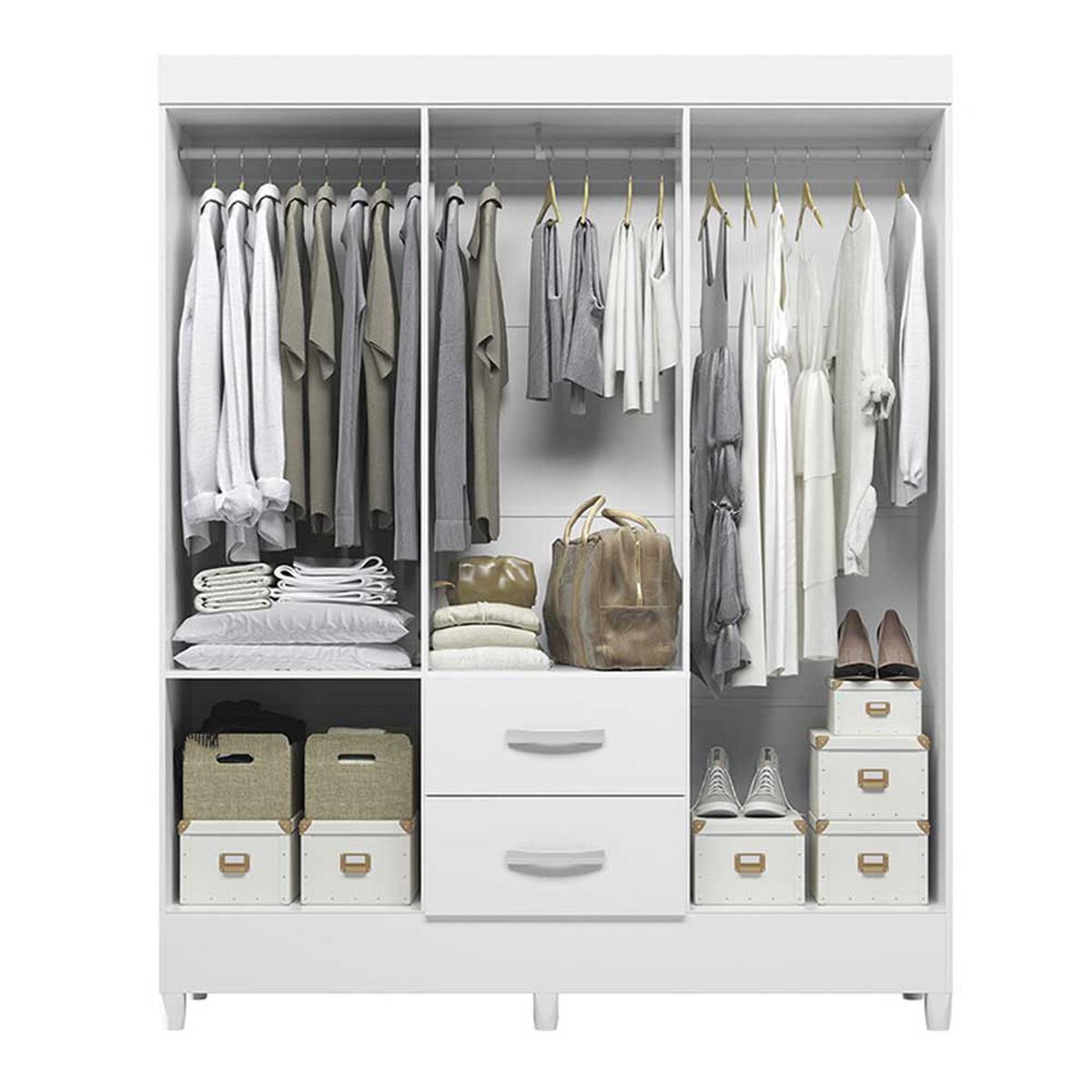 Clóset Vekkahome Mobi 6 Puertas 2 Cajones Blanco