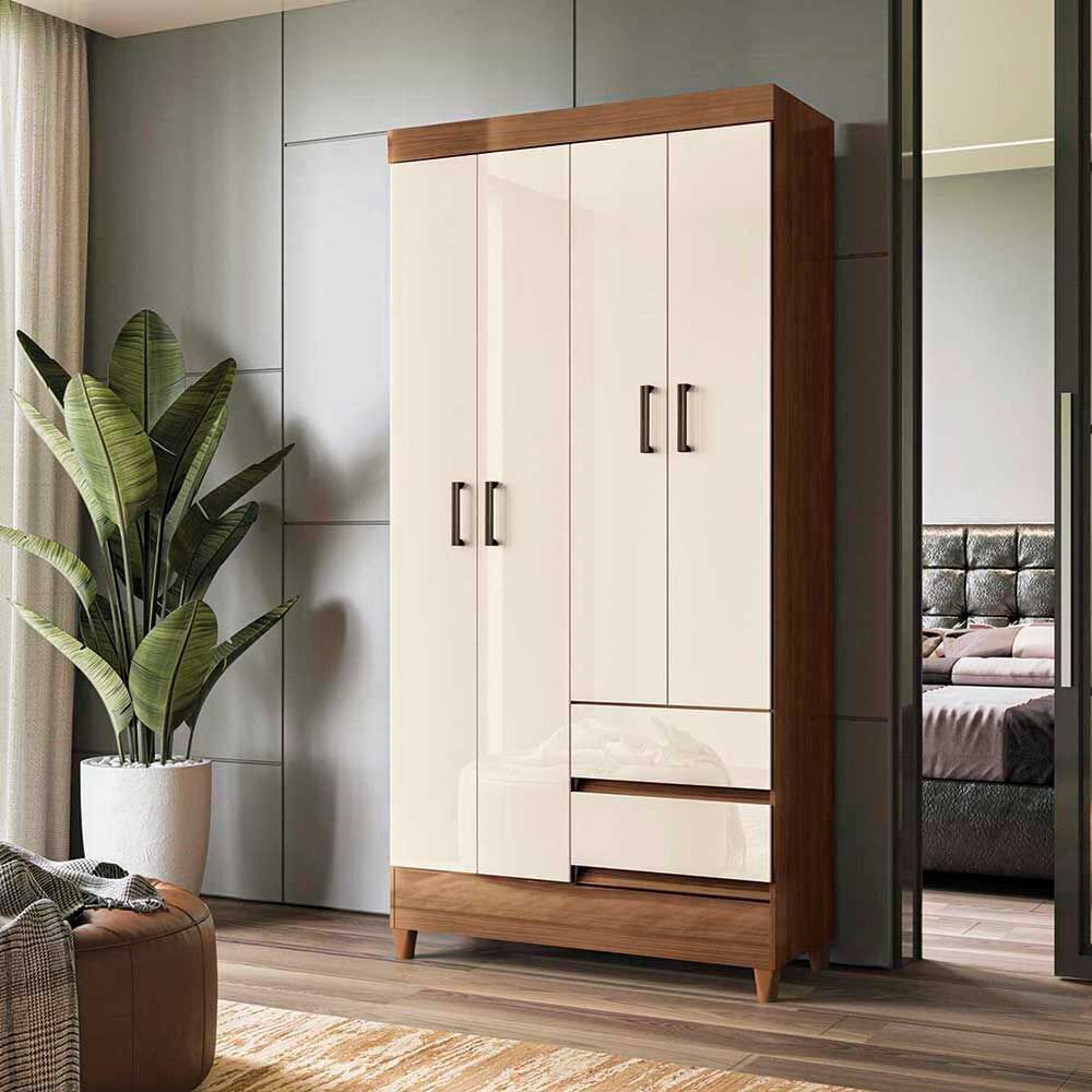 カトロア Clóset Casanova Fit 4 Puertas 2 Cajones Jequitiba Blanco | Abc